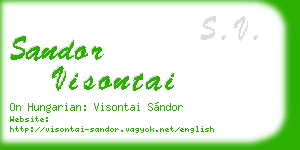 sandor visontai business card