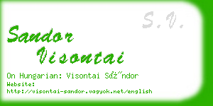 sandor visontai business card